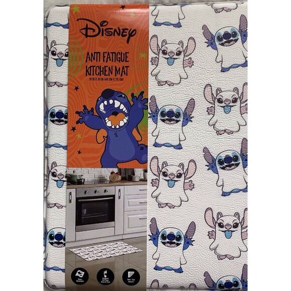 Disney Stitch And Angel Anti Fatigue Kitchen Mat 18 X 30” Halloween Ghosts NEW - Picture 4 of 9